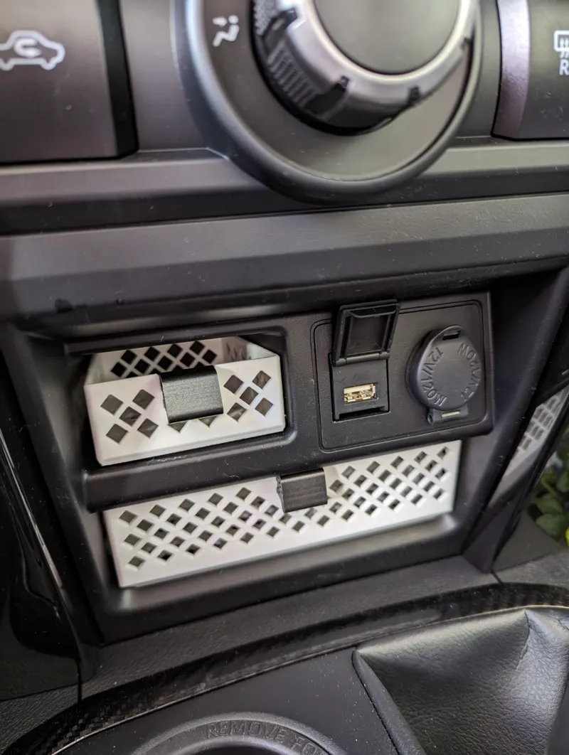 2024 Toyota 4Runner cubby drawers with handles.