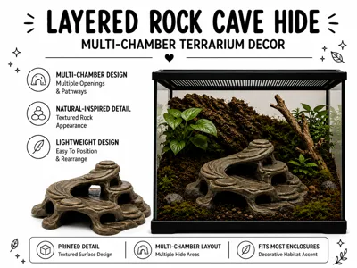 Layered Rock Cave Hide – Multi-Chamber