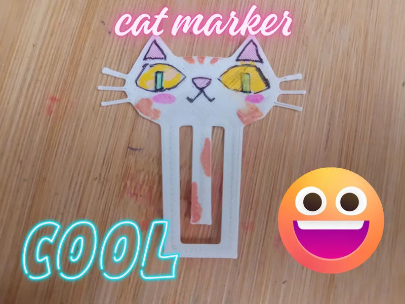 cat book marker cute