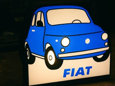 Fiat 500 LED Lampe / Fiat 500 Lightbox 