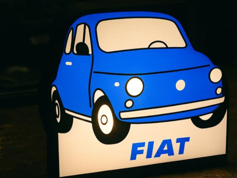 Fiat 500 LED Lampe / Fiat 500 Lightbox 