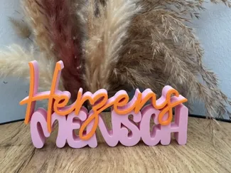Herzensmensch Schriftzug