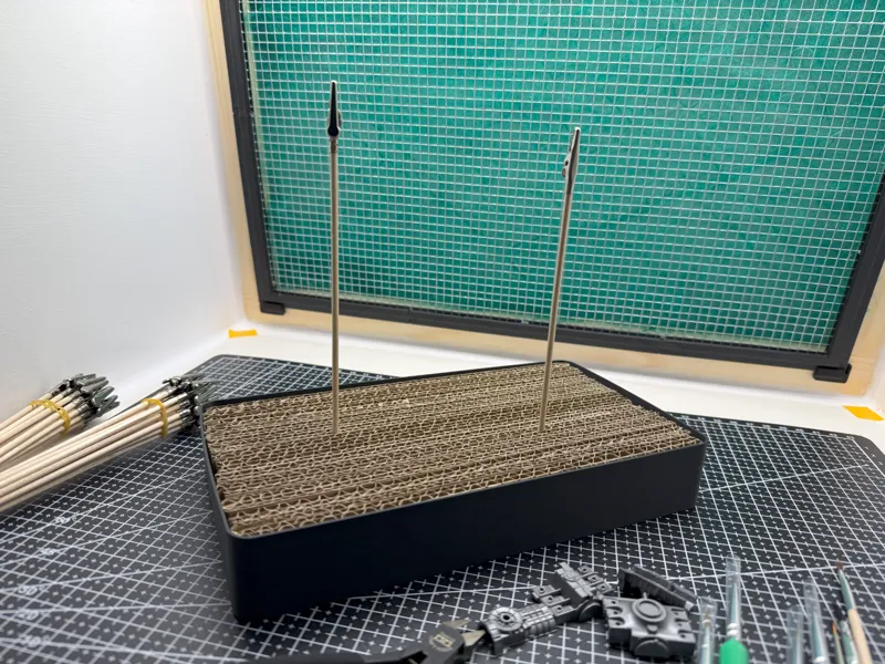 Corrugated Paint Stick Holder