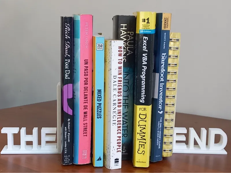 "THE" book "END". Perfect dad joke decor
