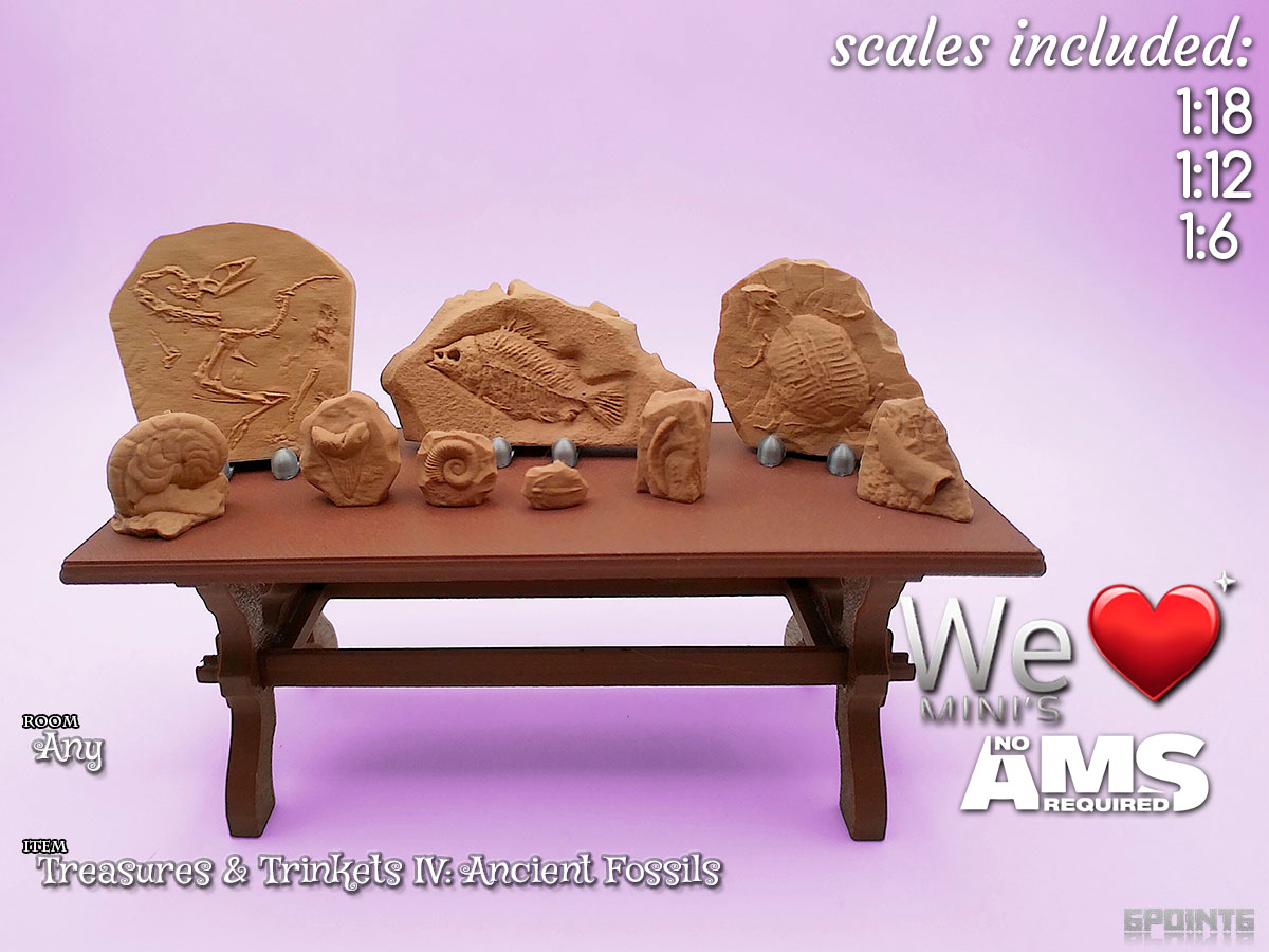 Trinkets & Treasures IV - Ancient Fossils - 3D printed Other Miniatures, in stock in India