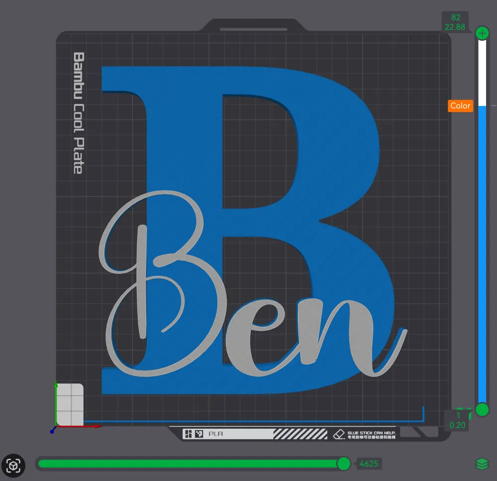 BEN name sign ornament nameplate initial - Free 3D Print Model - MakerWorld