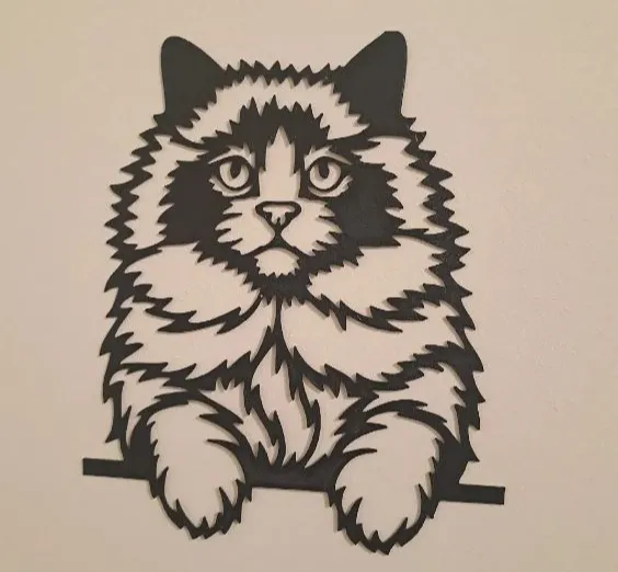 Cute Cat Sculpture , line art cat, 2d art cat