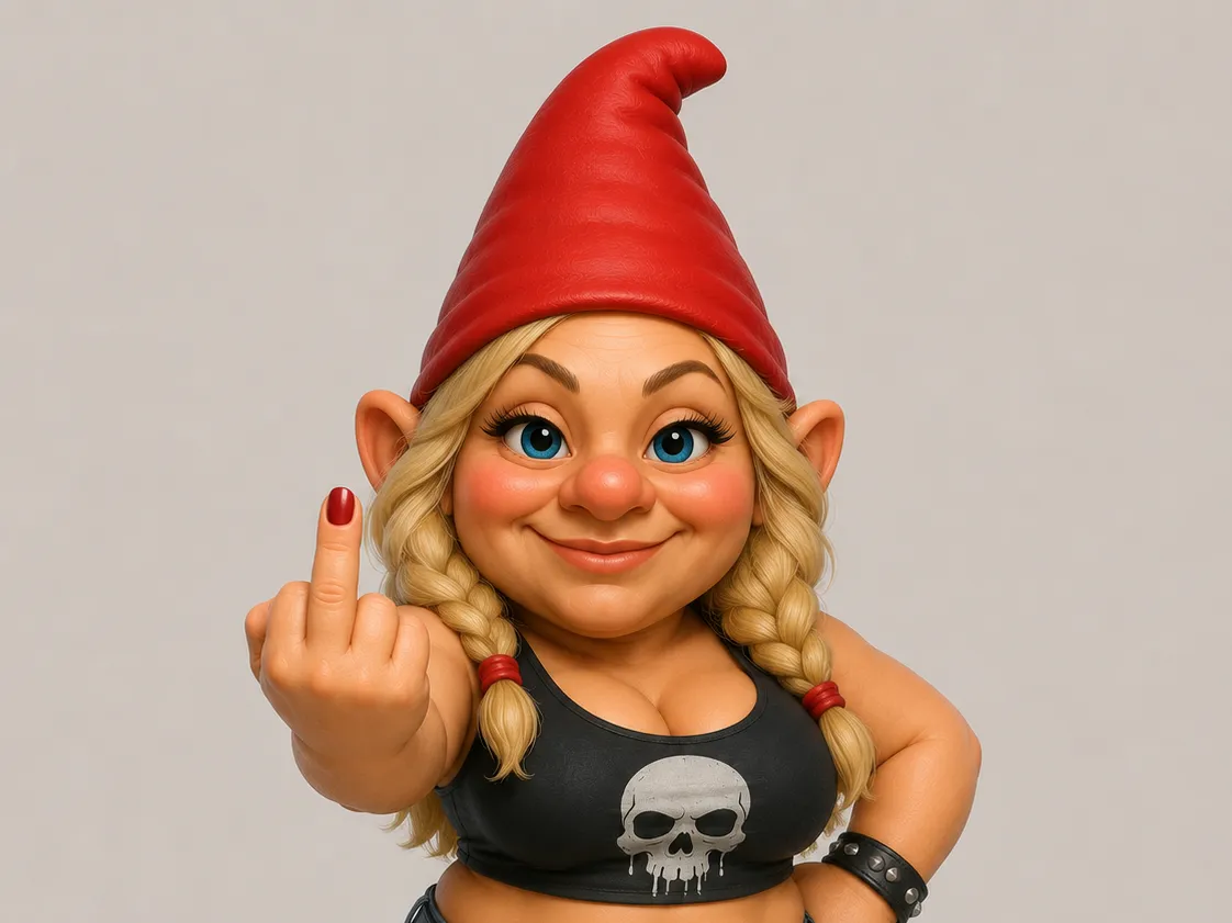 Figurine naine de jardin badass