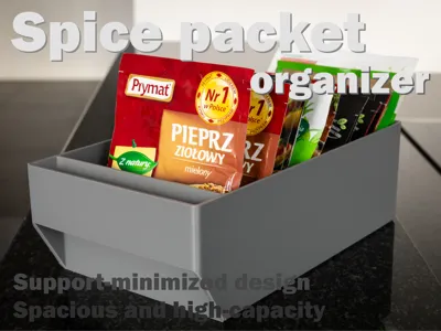 Kitchen packet organizer for spices