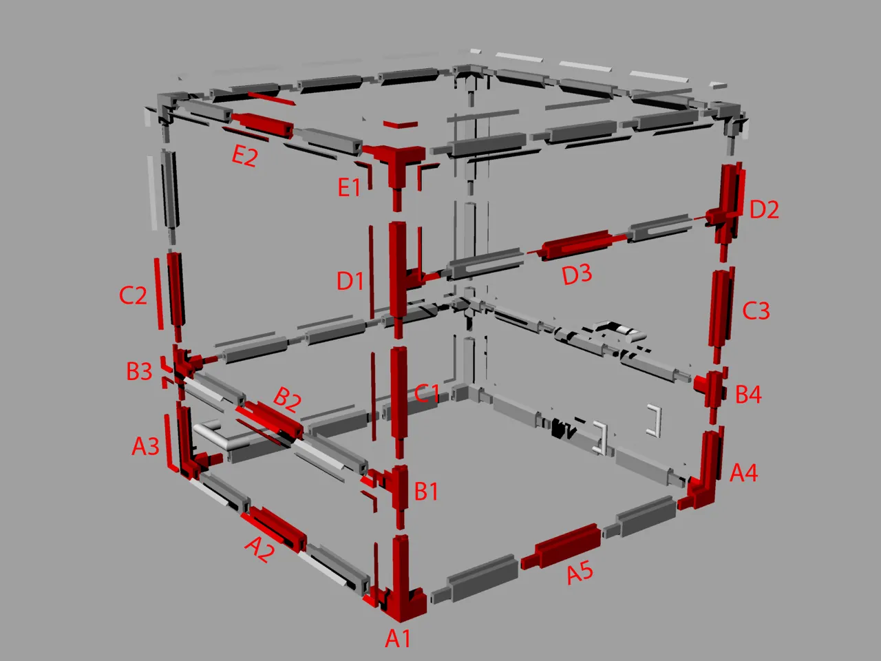 Modular 3D-printer (A1 & A1 mini) enclosure V.2 view 2
