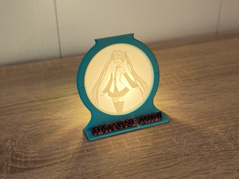 Hatsune Miku Litophane (Tealight)