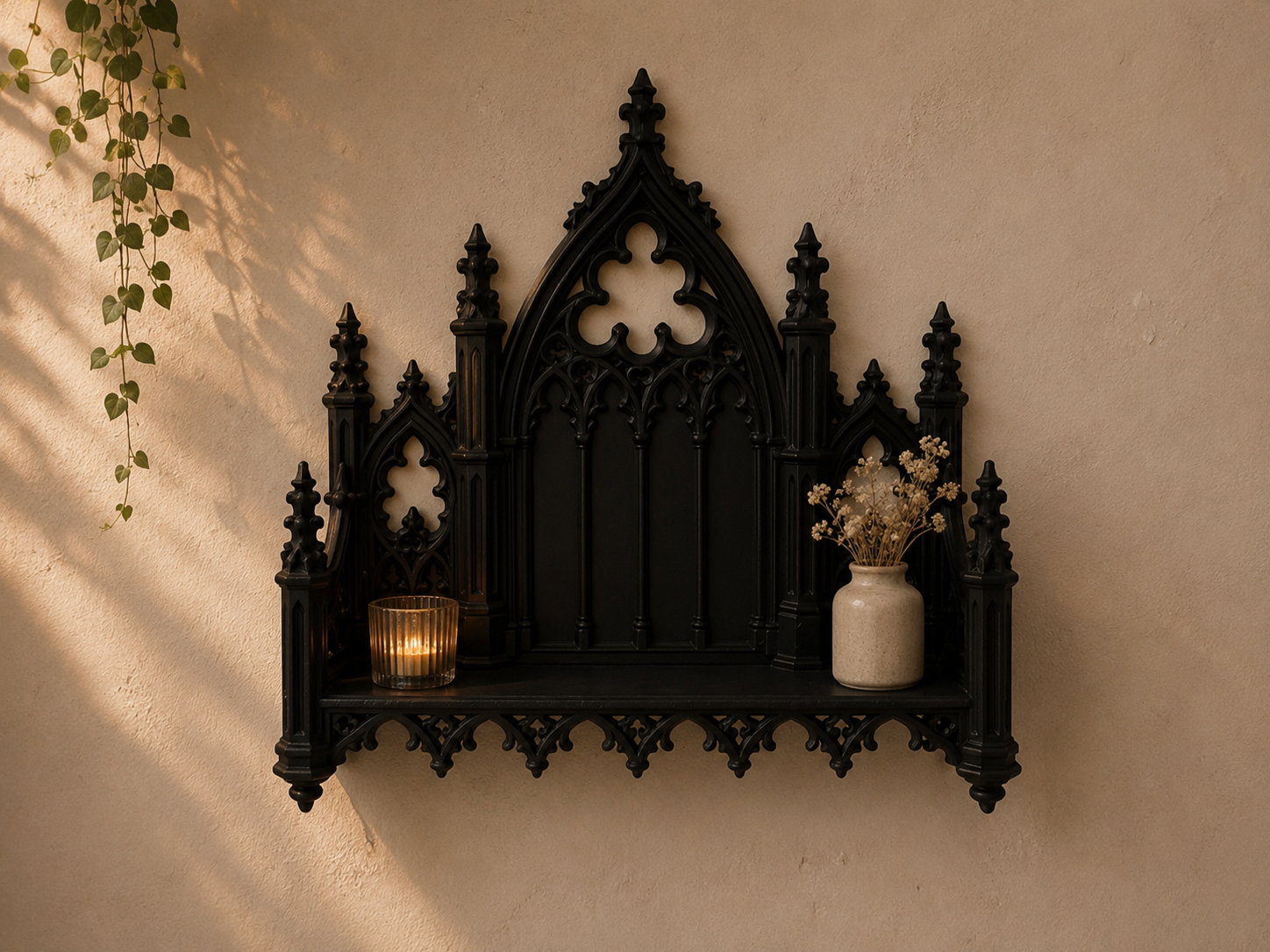 Gothic Wall Shelf – Cathedral-Inspired Shelf