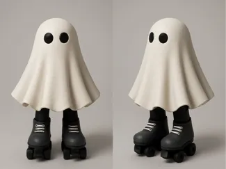 Cute Ghost on Roller Skates Figurine