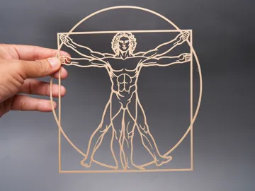Cuadro decorativo en 3D: Leonardo da Vinci Vitruvian Man – Flat Wall Art — vista de referencia 4