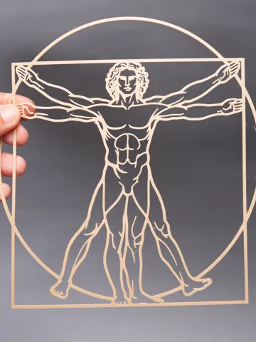 Cuadro decorativo en 3D: Leonardo da Vinci Vitruvian Man – Flat Wall Art — vista de referencia 2