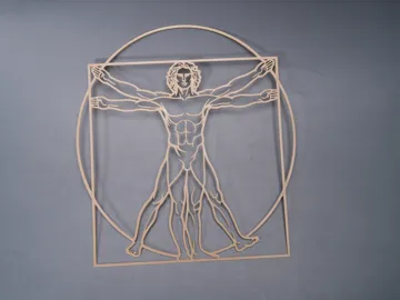 Cuadro decorativo en 3D: Leonardo da Vinci Vitruvian Man – Flat Wall Art — vista de referencia 3