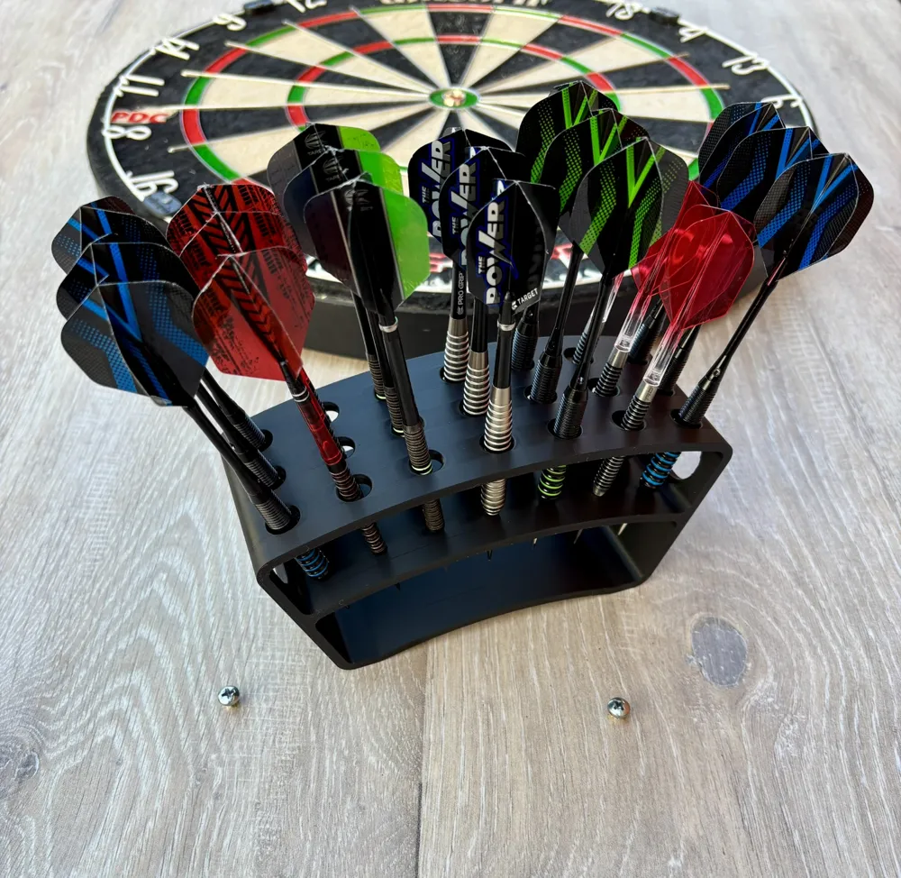 2er Set Mini Dartpfeil-Halterung – Mit Schleifsteinen, Ø 10 Cm, Höhe 4 Cm, Für Soft- Und Steeldarts, Platzsparendes Aufbewahrungsset, Schwarz