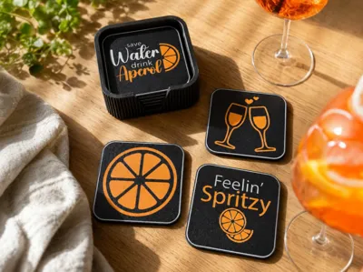 Aperol Coaster Set with Holder