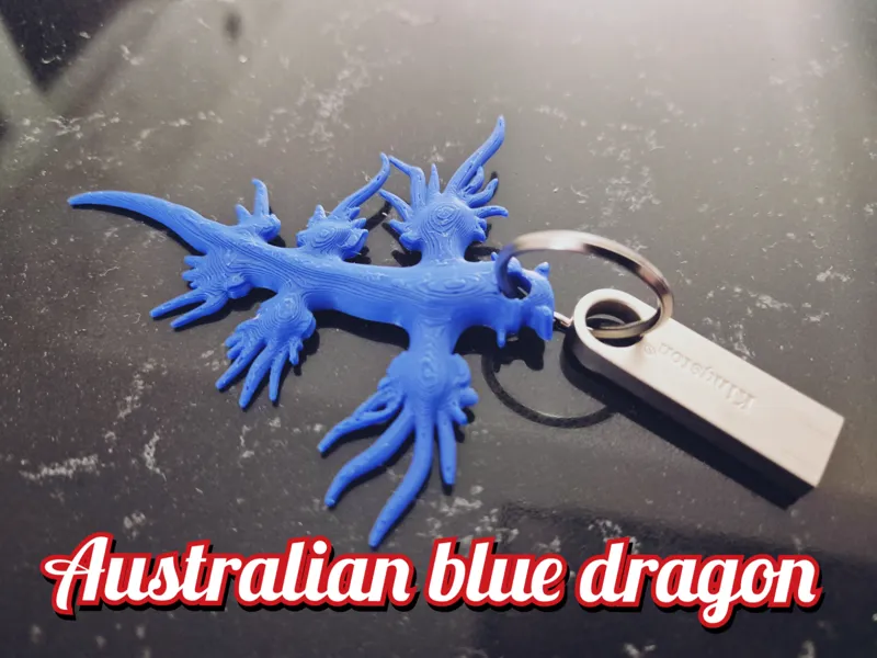 Australian blue dragon keychain