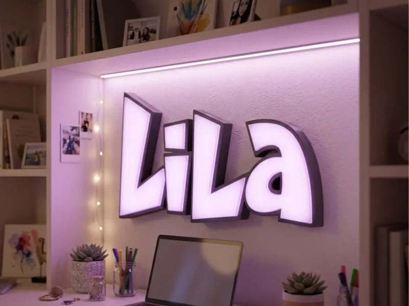 Insegna Led Nome 3D - Custom Lightbox - Lila