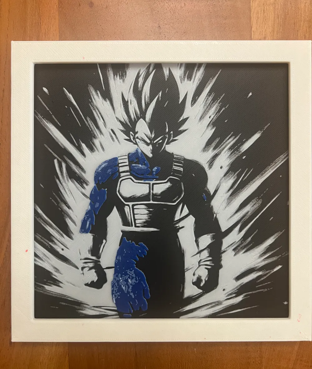 Vegeta in Blue Black Background