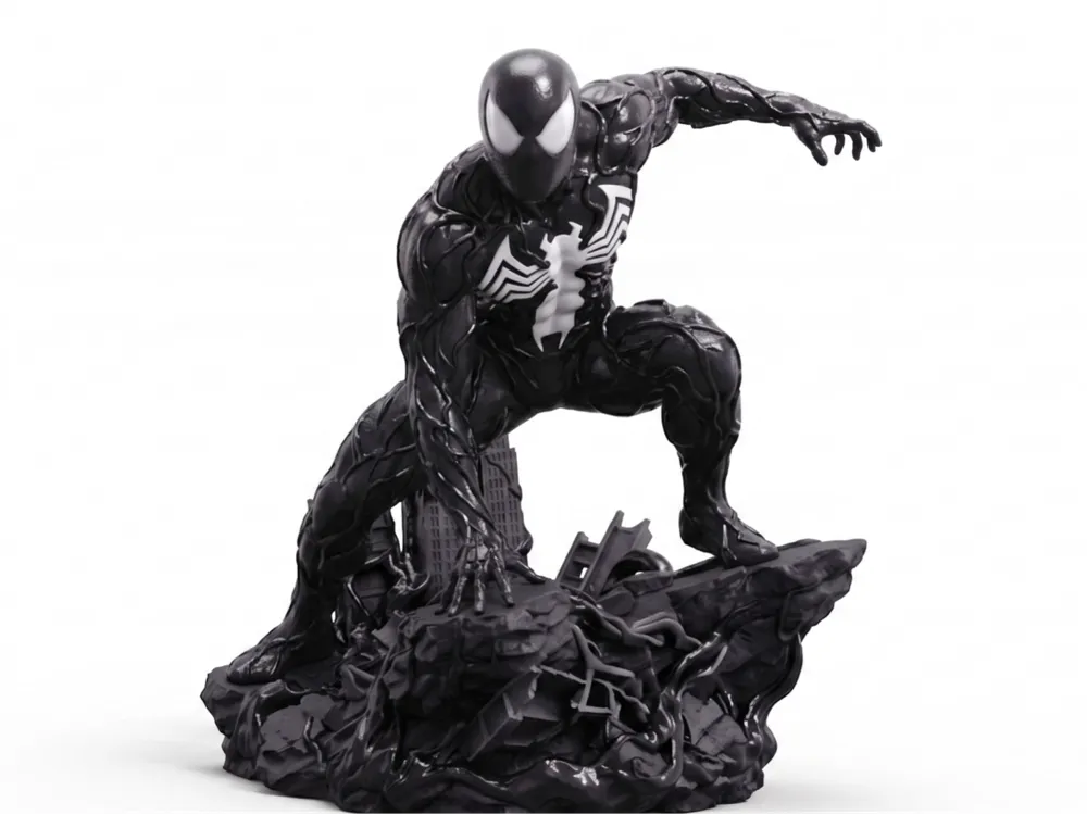 Figura decorativa: Symbiote Spider-Man Figure. Referencia del modelo original.