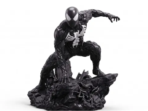 Figura decorativa: Symbiote Spider-Man Figure — referencia de MakerWorld