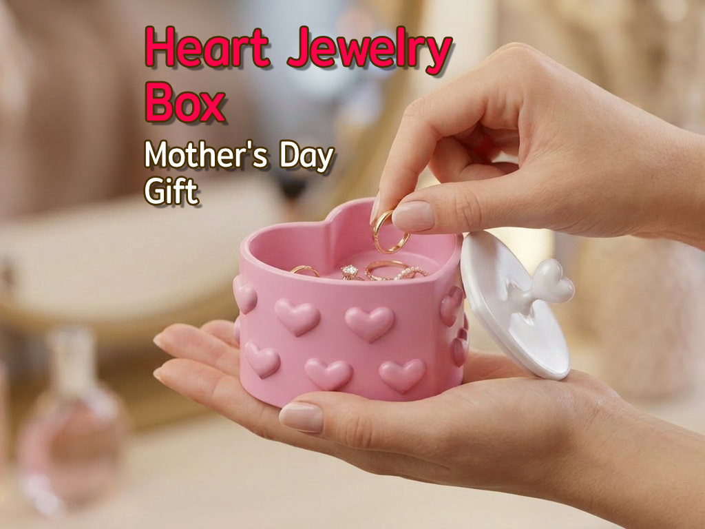 Heart-Pattern Jewelry Box – Mother's Day Gift