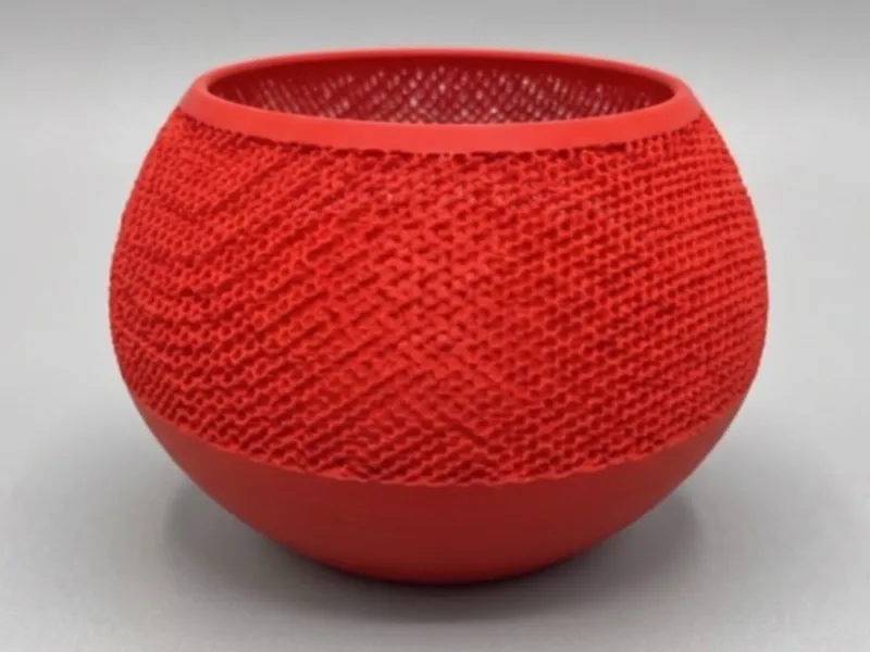 Designer organic gyroid airy mesh bowl