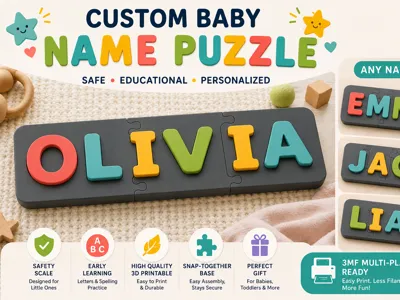 Custom Baby Name Puzzle - Safety Scaled