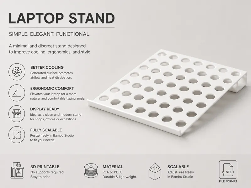 Elevated cooling stand for laptop - scalable