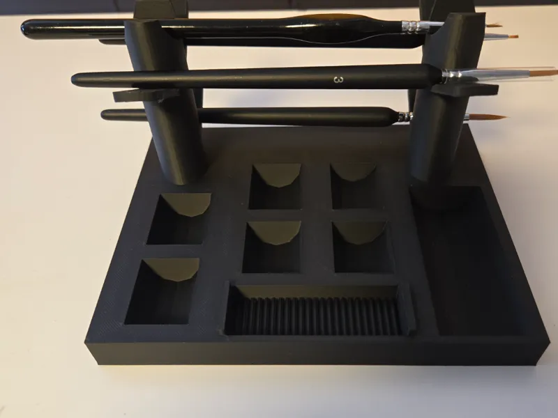Large Paint Palette Station with Wipe&Brush Holder