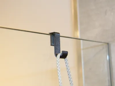 Shower glass hook