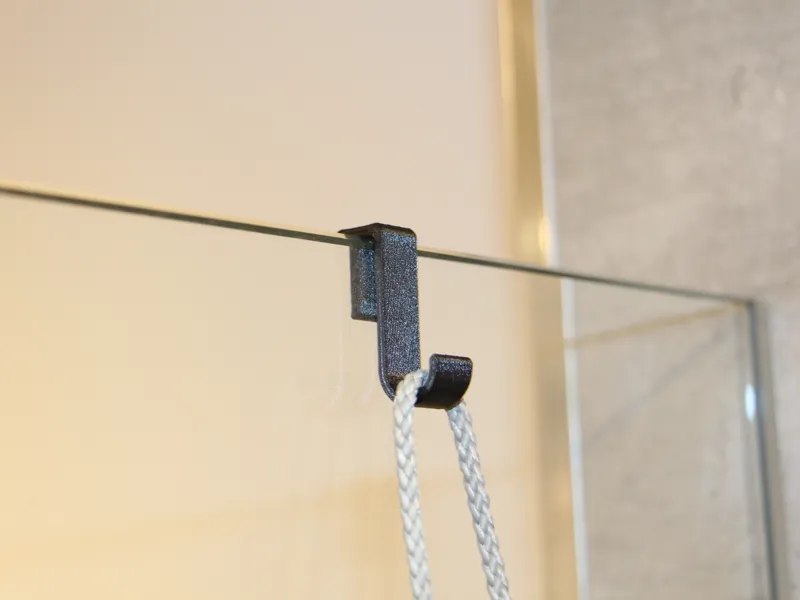 Shower glass hook