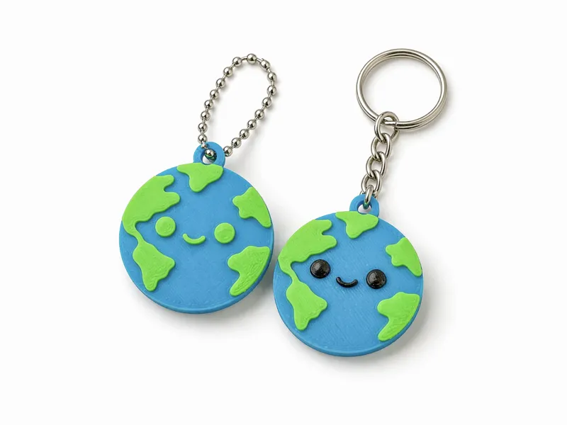 Earth Keychain - Small Planet Charm