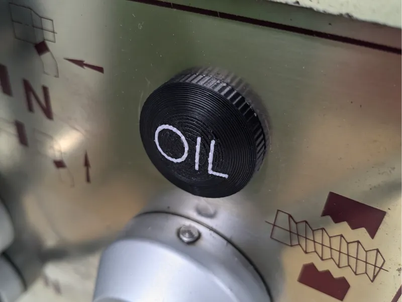 Oil Cap with Text, 3/4"-16 thread