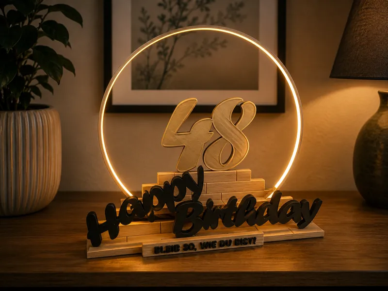 Beleuchtete Deko "Geburtstag"