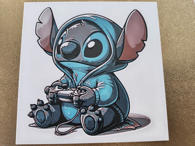 Gamer "Stitch" Inspired 4 Colour Hueforge Wall Art