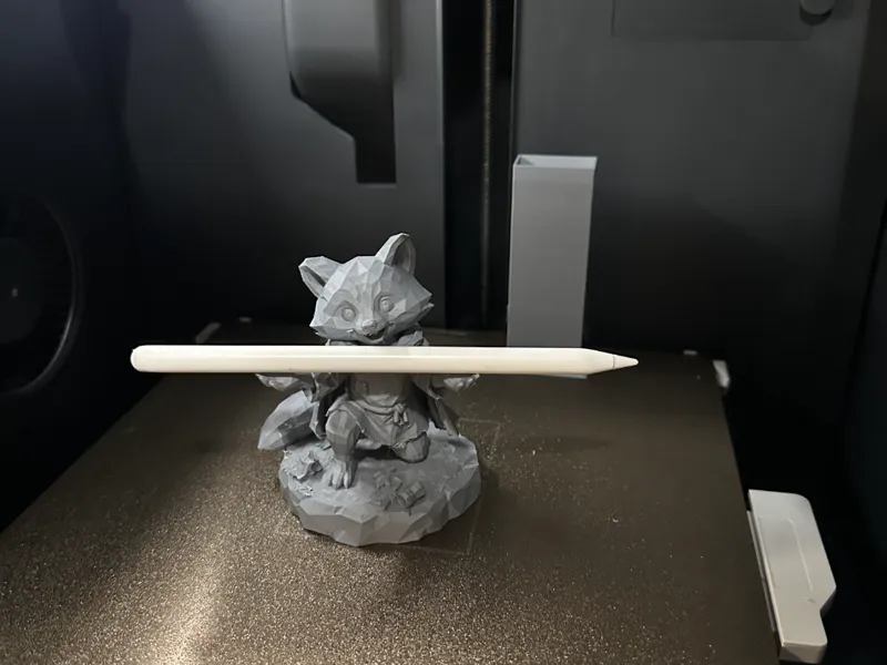 Low Poly Raccoon Pen Holder - Trash Panda