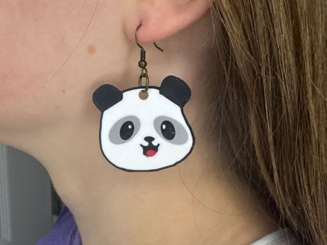 Cute Panda Face Earring