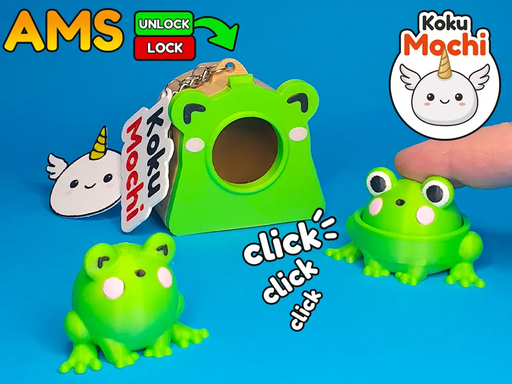 Objeto manipulable: Koku Mochi Frog House Clicker Figure. Referencia del modelo original.