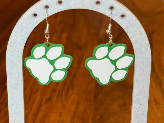 Paw print dangle earrings