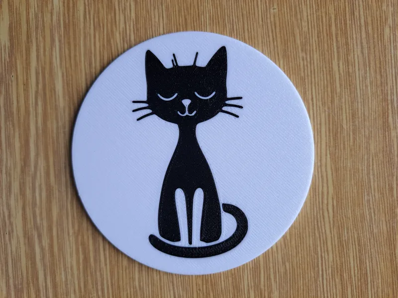 Cat Pose Coaster #8 – Peaceful Sitting Cat