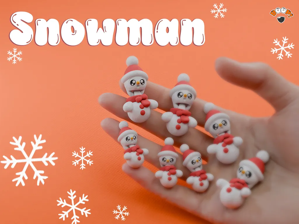 Cute Articulated Snowman- Mini Flexi Fidget Toy by Arina MakerWorld: Download Free 3D Models - 3D model önizlemesi