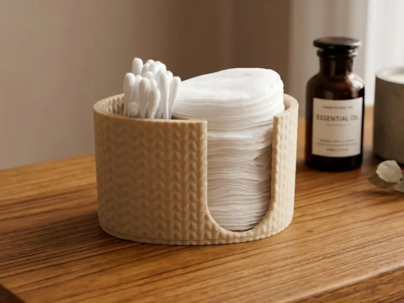 Woven Cotton Pad & Swab Organizer (Textured)