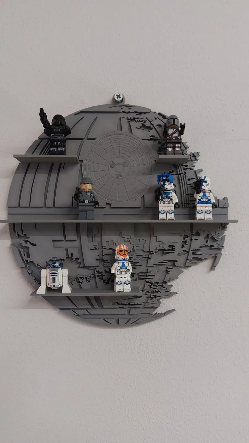 Death Star Minifigure or Funko Bitty wall Stand