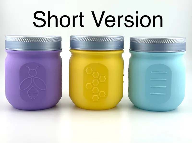 Short Mason Jar with Lid (Vase Mode)
