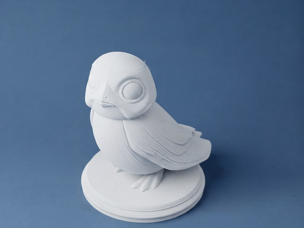 Adorable Chibi Porg Figurine with Star Wars Charm 3D model