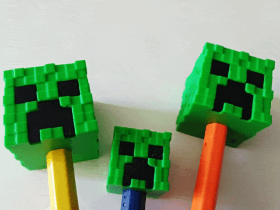 Minecraft Creeper head pencil topper | Crayons 