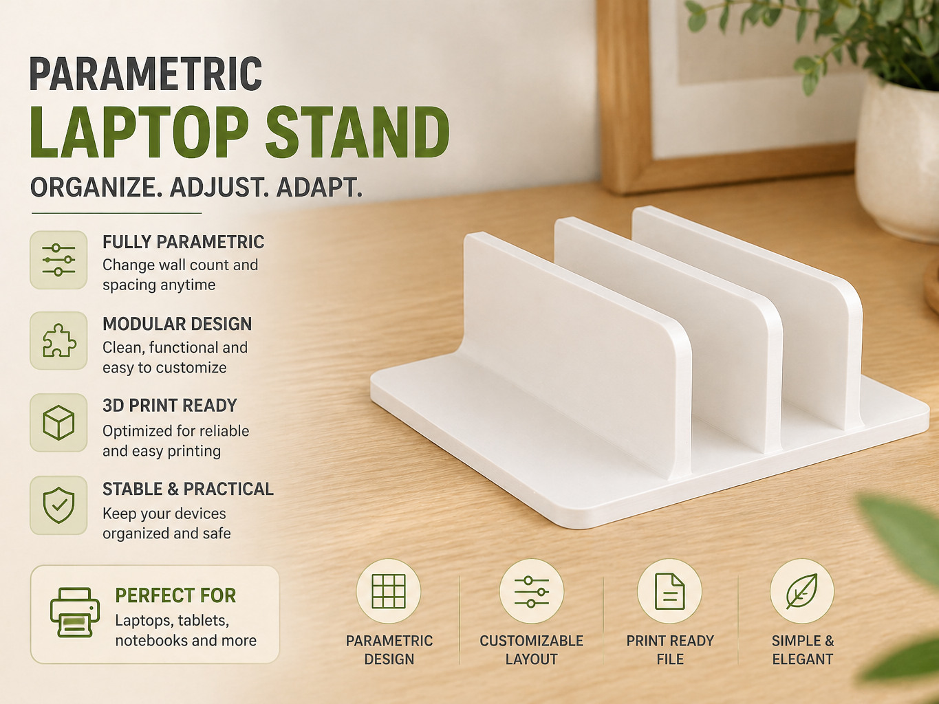 Parametric Vertical Laptop Stand
